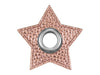 Ösen Patch Stern für Kordeln rosa metallic Lederimitat