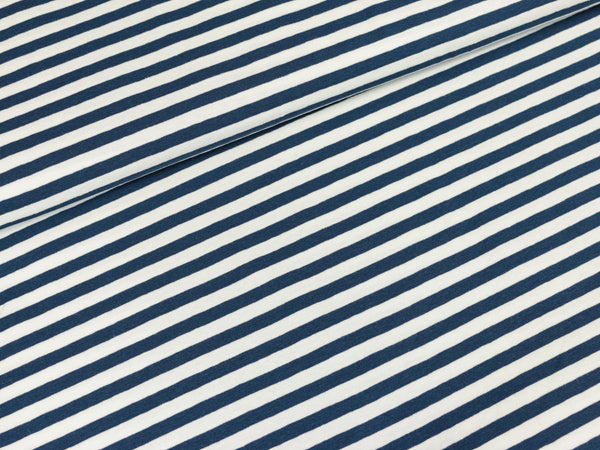 Baumwolljersey Vicente Streifen dunkelblau-weiß