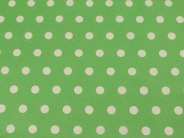 Leona beschichtete Baumwolle hellgrün Punkte