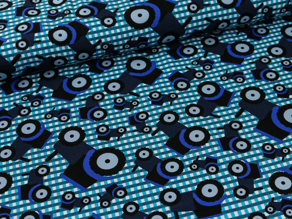 Jersey Vicente Traktor auf blau kariert