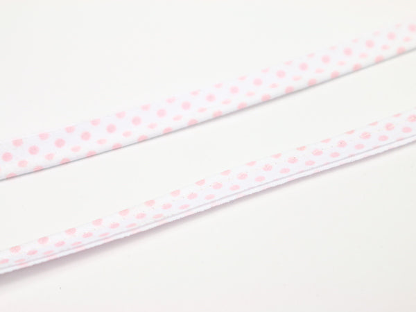 1m Paspelband/Einfassband weiß Punkte zartrosa