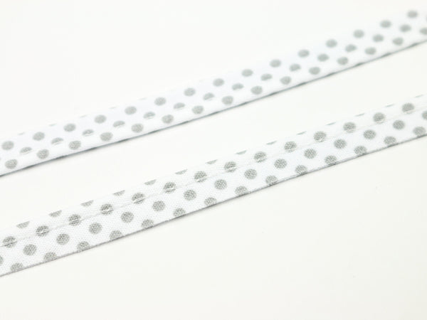 1m Paspelband/Einfassband weiß Punkte hellgrau