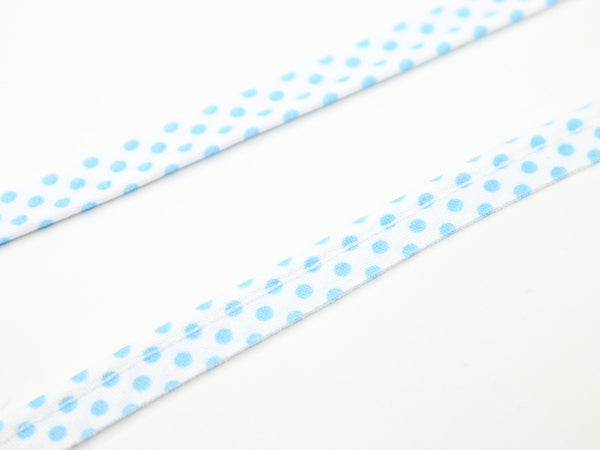 1m Paspelband/Einfassband weiß Punkte zartblau