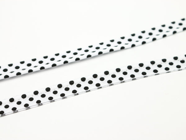 1m Paspelband/Einfassband weiß Punkte schwarz