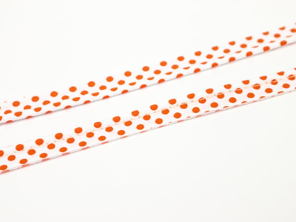1m Paspelband/Einfassband weiß Punkte orange