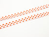 1m Paspelband/Einfassband weiß Punkte orange
