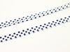1m Paspelband/Einfassband weiß Punkte marineblau