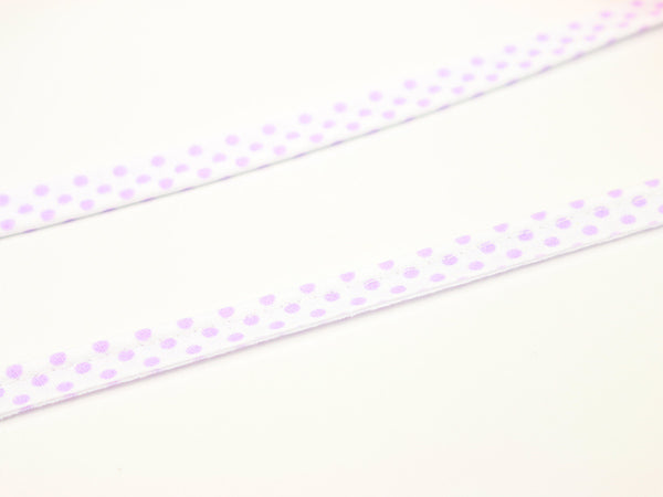 1m Paspelband/Einfassband weiß Punkte zartviolett