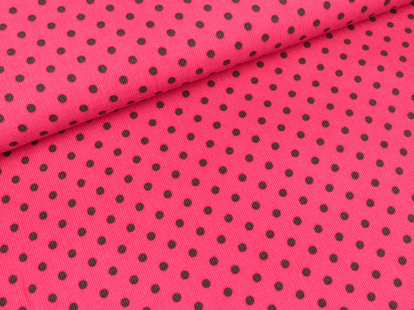 Feincord Jost pink mit anthrazitfarbenen Punkten