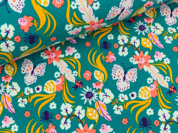 Sweatshirtstoff Freren petrol Pastelltöne