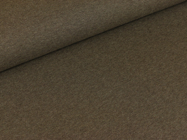 Baumwollsweat Jenna nussbraun meliert uni