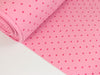 Glatte Bündchenware rosa mit Punkten