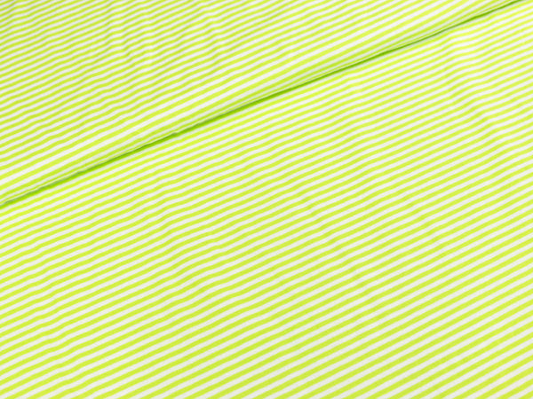 Baumwolljersey Gitta Streifen Kiwi-weiß