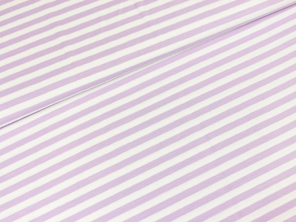 Baumwolljersey Vicente Streifen flieder-weiß