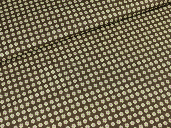 Baumwollstoff Lara Blümchen auf braun Swafing exclusiv