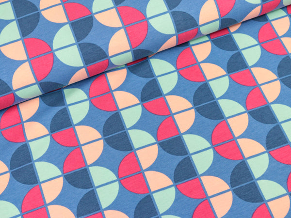 Baumwolljersey Vicente Squares rauchblau