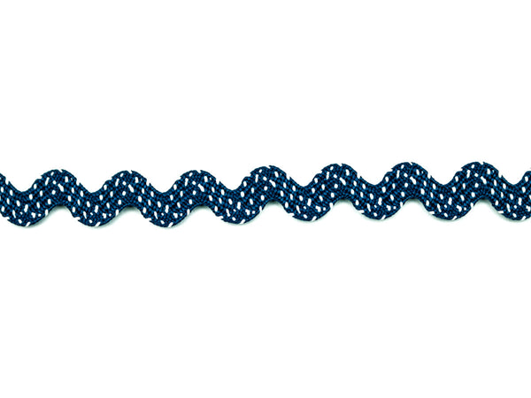 Zackenlitze 12mm kleine Punkte marineblau