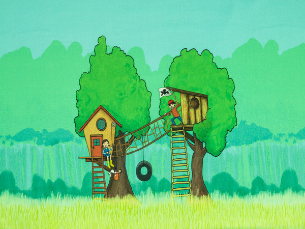 Finch Fabrics Baumwolljersey Baumhaus 60cm