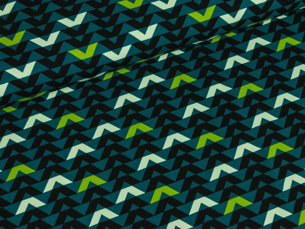 Baumwolljersey V auf Petrol