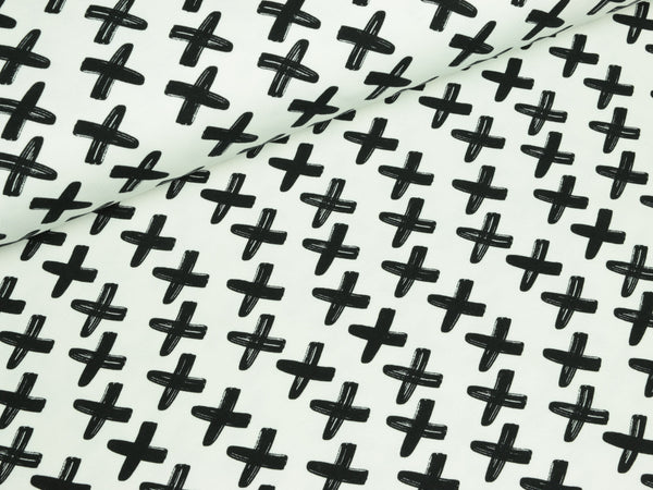 Leichter Baumwollsweat Criss Cross schwarz-weiß
