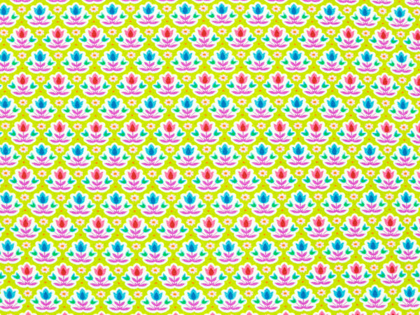 Baumwolljersey Flora Kleine Blümchen auf Grün