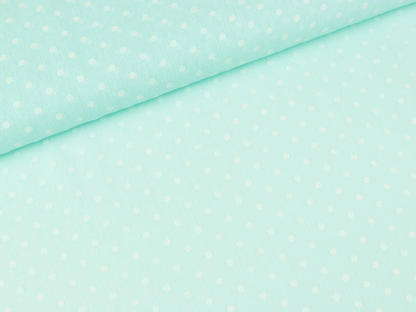 Chiffon Jana Punkte weiß auf Mint