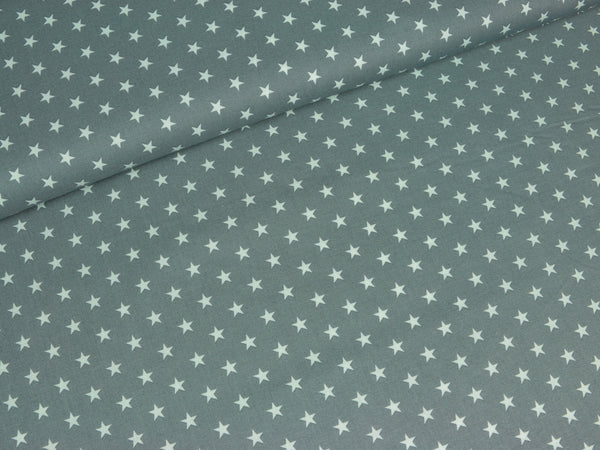Baumwollstoff Carrie Sterne weiß auf Hellgrau