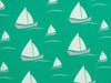Baumwollsweat Raik Segelschiffe auf Smaragdgrün