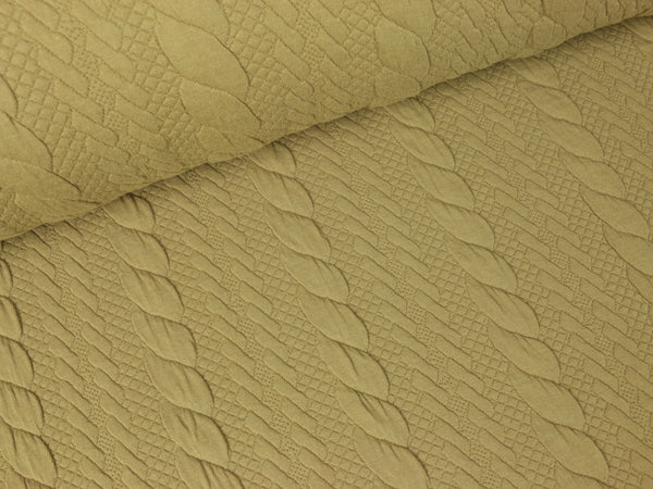 Jacquard Jersey camel mit Zopfmuster