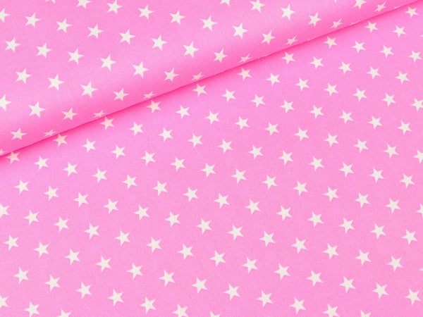 Baumwollstoff Carrie Sterne weiß auf rosa