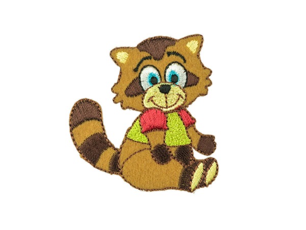 Bügelbild/Applikation Waschbär mit grünem Pulli