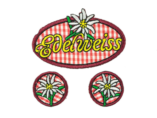Bügelbild/Applikation Edelweiss 3er-Set