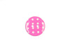 Knopf 2-Loch pink mit weißen Punkten