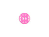 Knopf 2-Loch pink mit weißen Punkten
