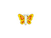 Knopf mit Öse Schmetterling gelb-orange-weiß glänzend