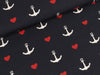 Baumwolljersey Anker und Herzen dunkelblau by Frl.von Julie