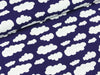 Baumwolljersey Vicente Wolken weiß-violett