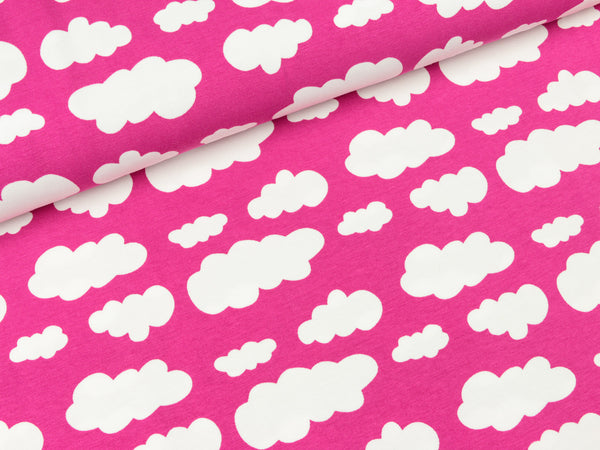 Baumwolljersey Vicente Wolken pink