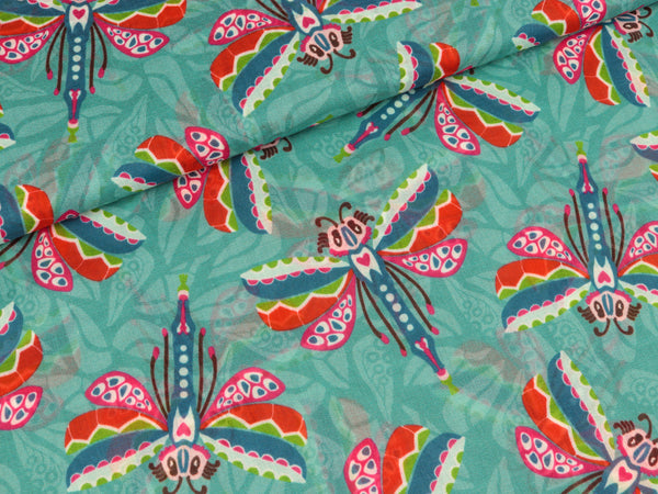 Baumwoll Voile Maribell Voile petrol by Lila Lotta