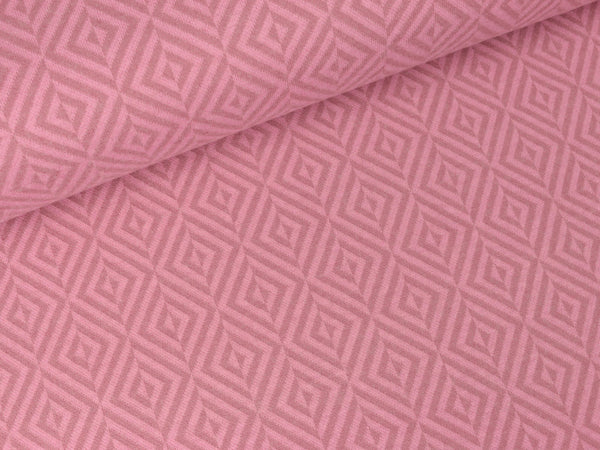 Baumwollflanell Westminster Quadrate in Rautenoptik altrosa
