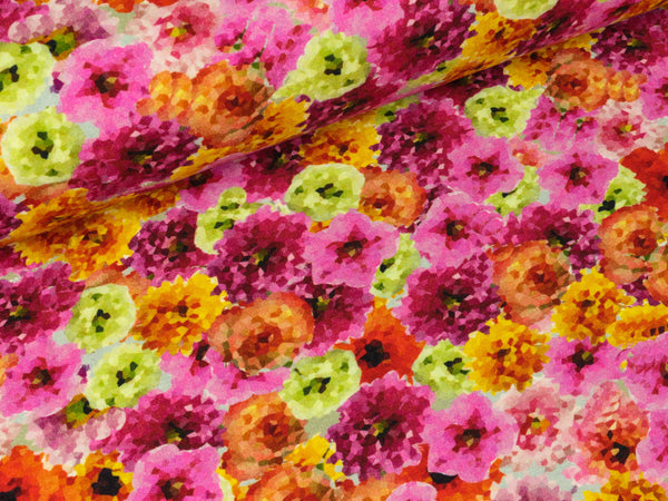 Baumwollsweat Cosy Me Blumen bunt by Cherry Picking