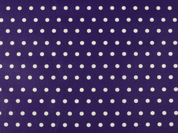Beschichtete Baumwolle Leona lila mit weißen Punkten