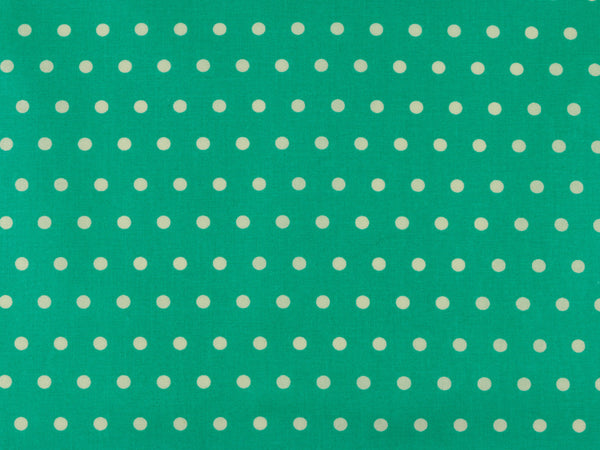 Beschichtete Baumwolle Leona mint mit weißen Punkten