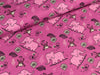 Baumwolljersey Elefanten und Äffchen pink