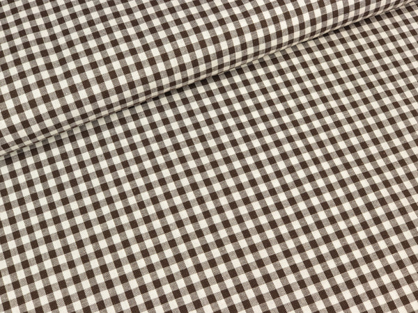 Baumwollstoff Georgsdorf weiß-braun kariert 5mm