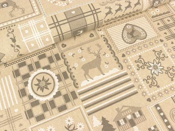 Dekostoff Emil Weihnachtlicher Landhausstil auf Natur