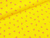 Baumwolljersey Wildflower Medow Blätter pink auf Gelb