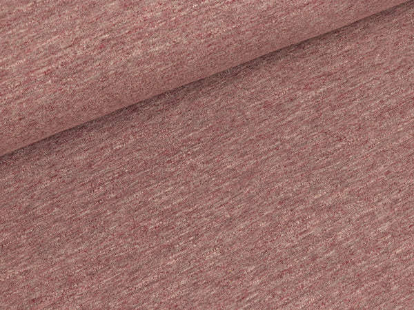 Sweatshirtstoff bräunlich-rot meliert uni