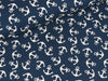 Baumwolljersey Verena Anker weiß auf Jeansblau