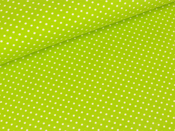 Baumwolljersey Verena Pünktchen weiß auf Hellgrün